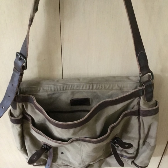 Polo Ralph Lauren Rare Vintage Canvas Leather Messenger Shoulder Bag - Picture 3 of 7